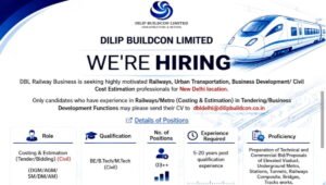 Dilip Buildcon Ltd Job Opening