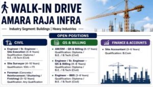 Amara Raja Infra Walk-In Drive July 2026