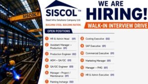 Steel Infra Solutions Company Ltd Recruitment Drive 2026
