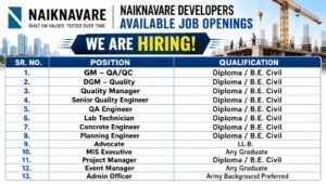 Naiknavare Developers Hiring 2026