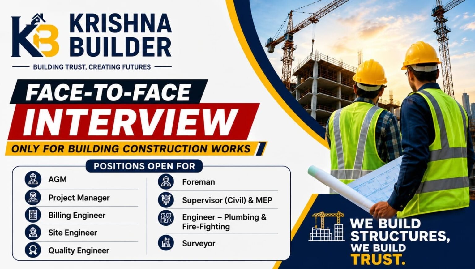 Krishna Builder Latest Job Vacancy 2026
