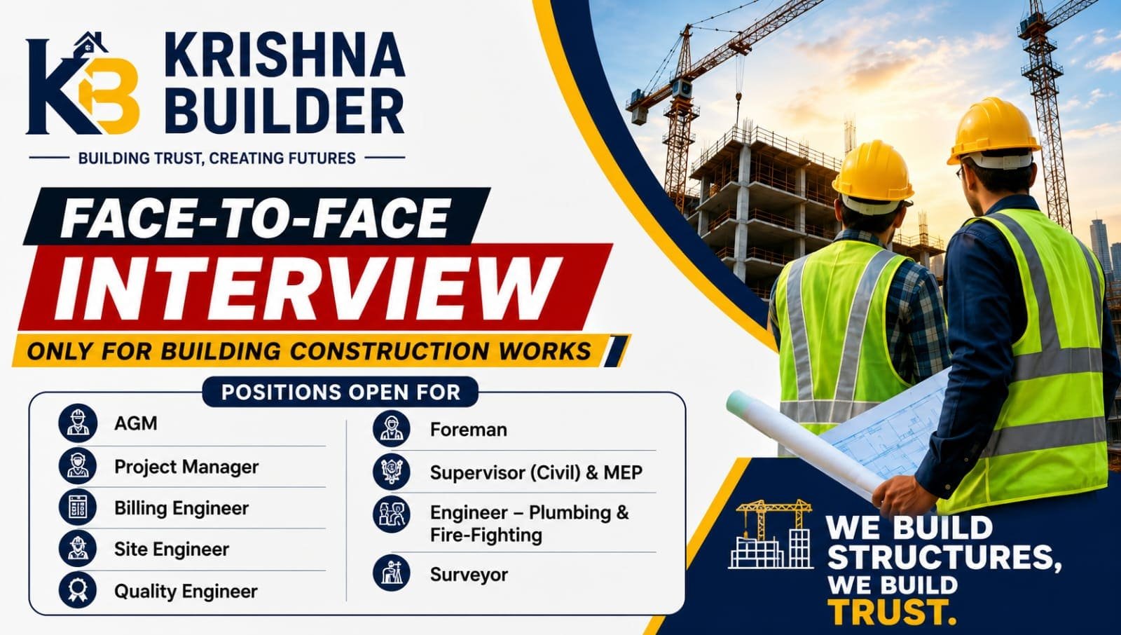 Krishna Builder Latest Job Vacancy 2026