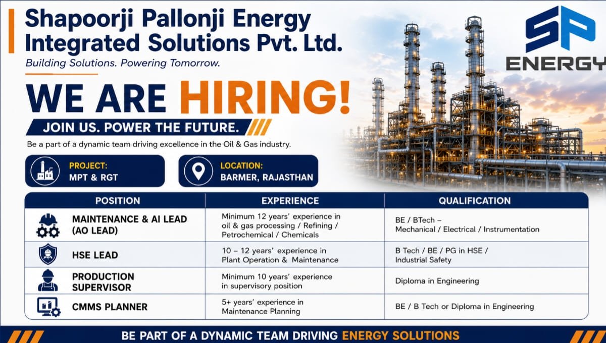 Shapoorji Pallonji Energy Recruitment 2026