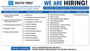 Kalpataru Projects Mega Job Vacancy