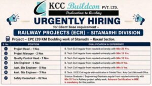 KCC Buildcon Ltd Urgent Hiring