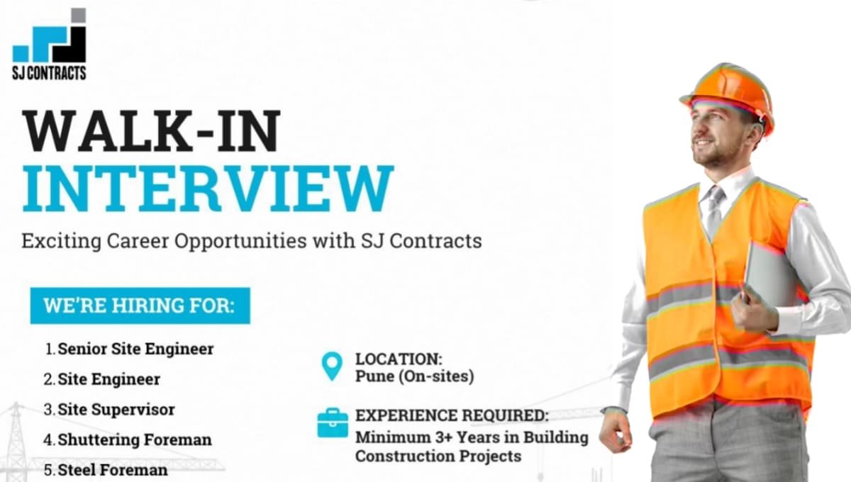 SJ Contracts Pvt Ltd Walk-In Interview 2026