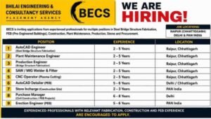 Bhilai Engineering & Consultancy Services Hiring 2026