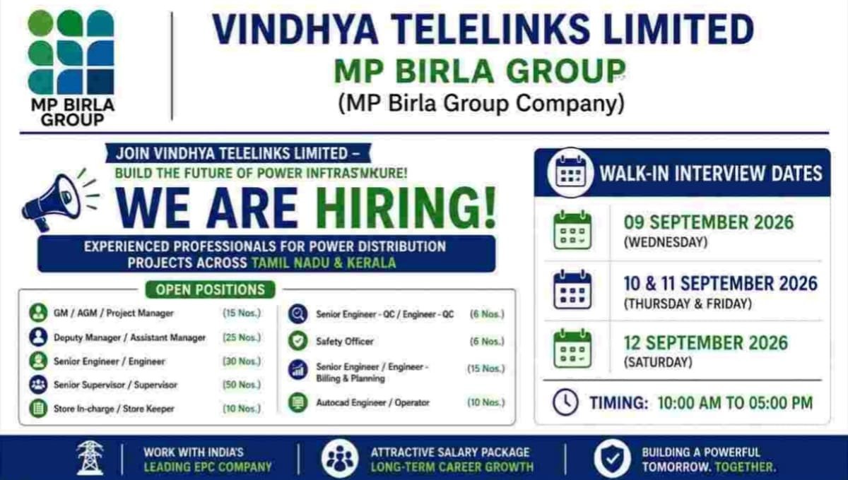 Vindhya Telelinks Recruitment