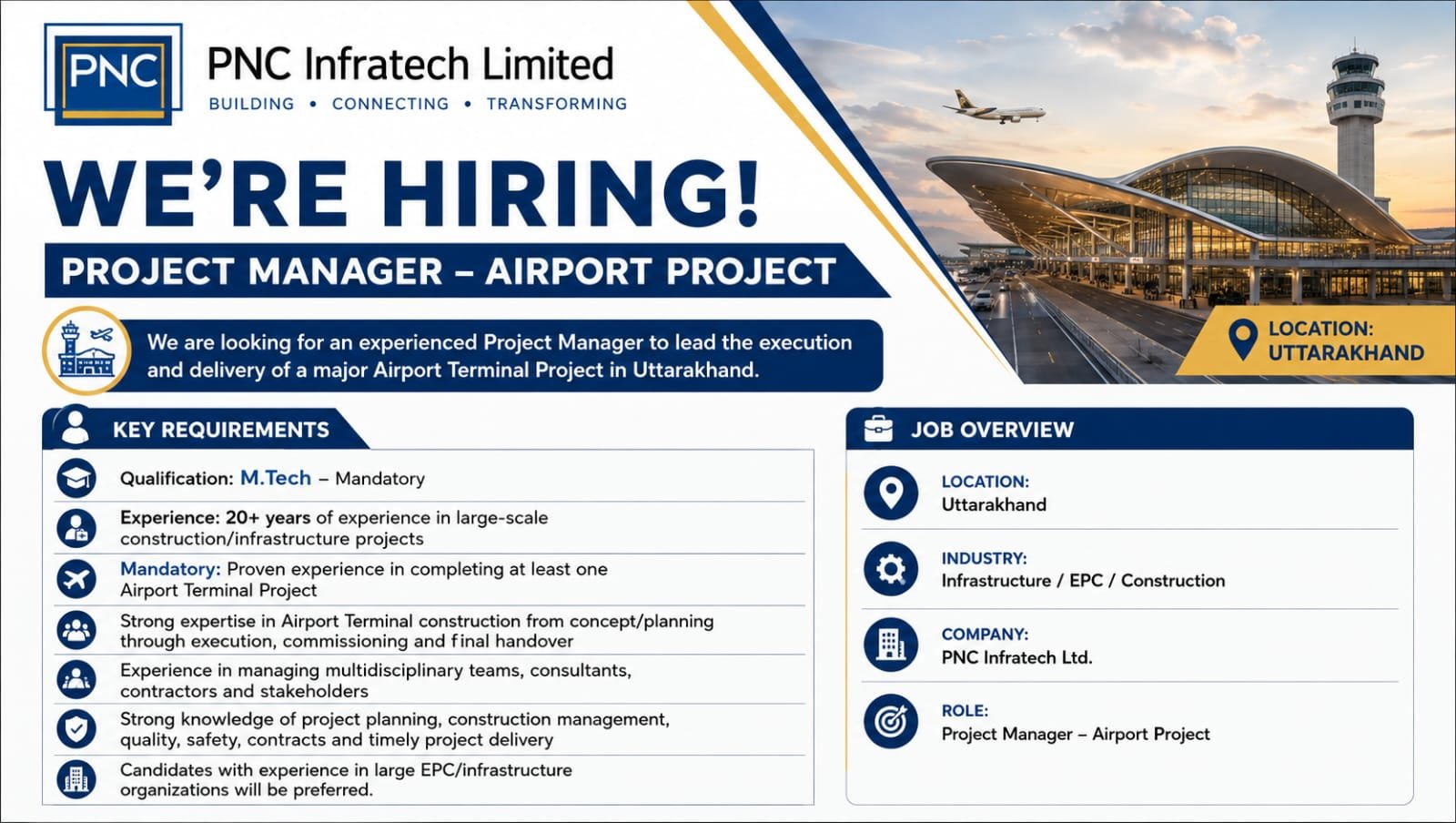 PNC Infratech Ltd Vacancy