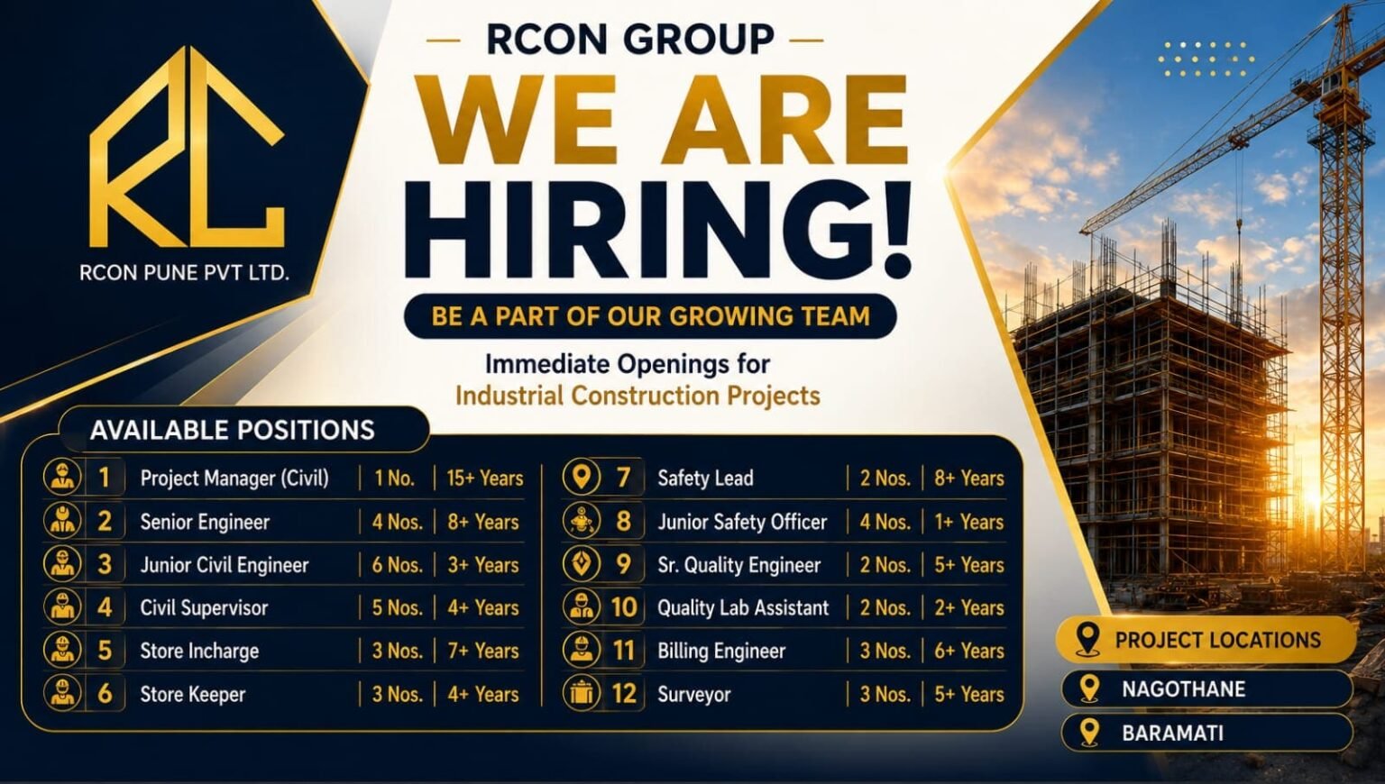RCON Pune Recruitment