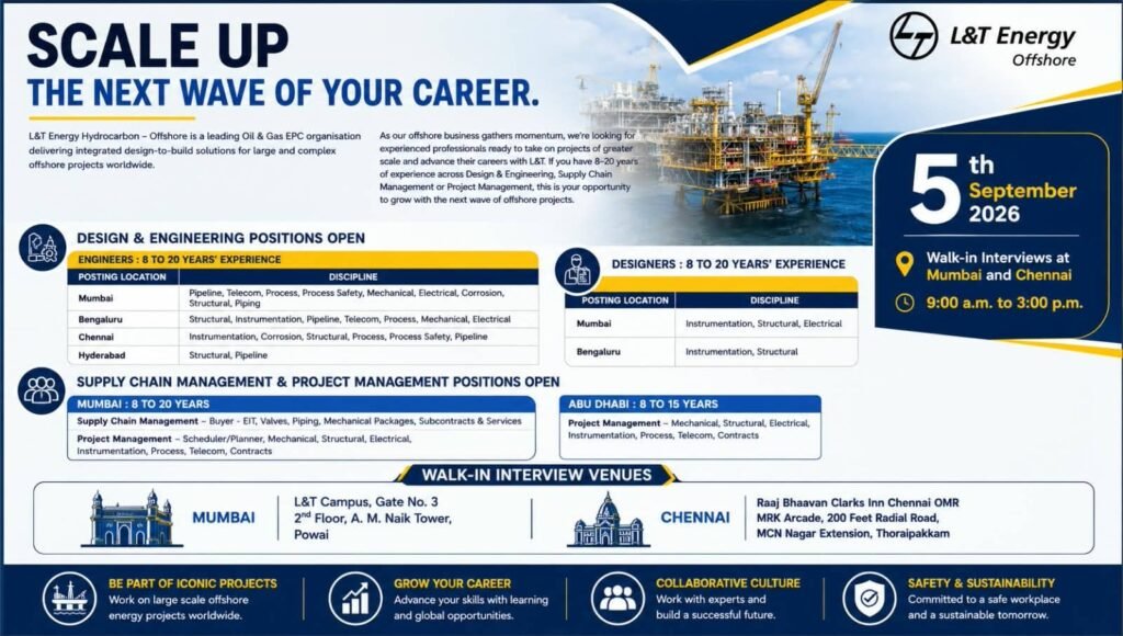 L&T Energy Offshore Recruitment