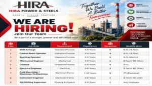 Hira Power & Steels Recruitment 2026