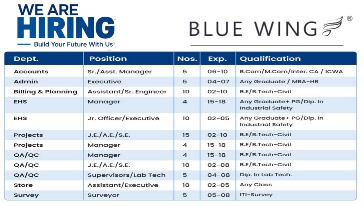 BlueWing Design and Construction Walk-In Interview