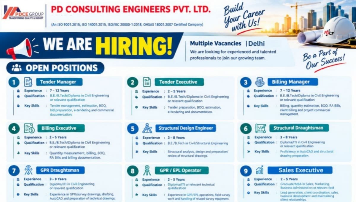 PD Consulting Engineers Recruitment 2026