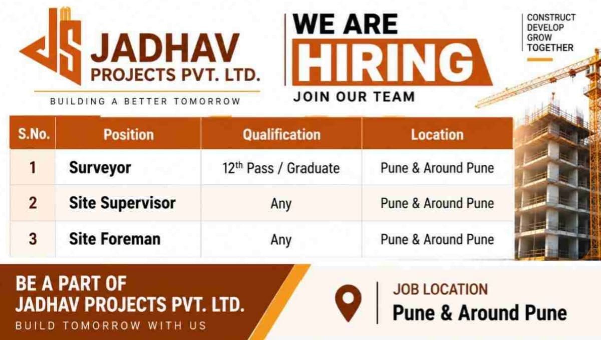 Jadhav Projects Pvt Ltd Vacancy