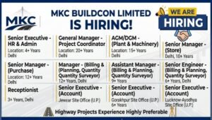MKC Buildcon Limited Recruitment