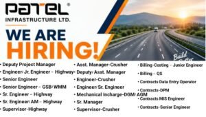 Patel Infrastructure Ltd Hiring
