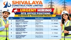Shivalaya Construction Recruitment 2026