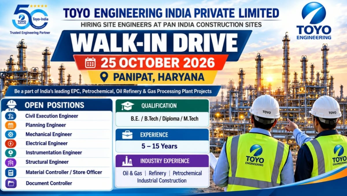 TOYO Engineering India Recruitment 2026