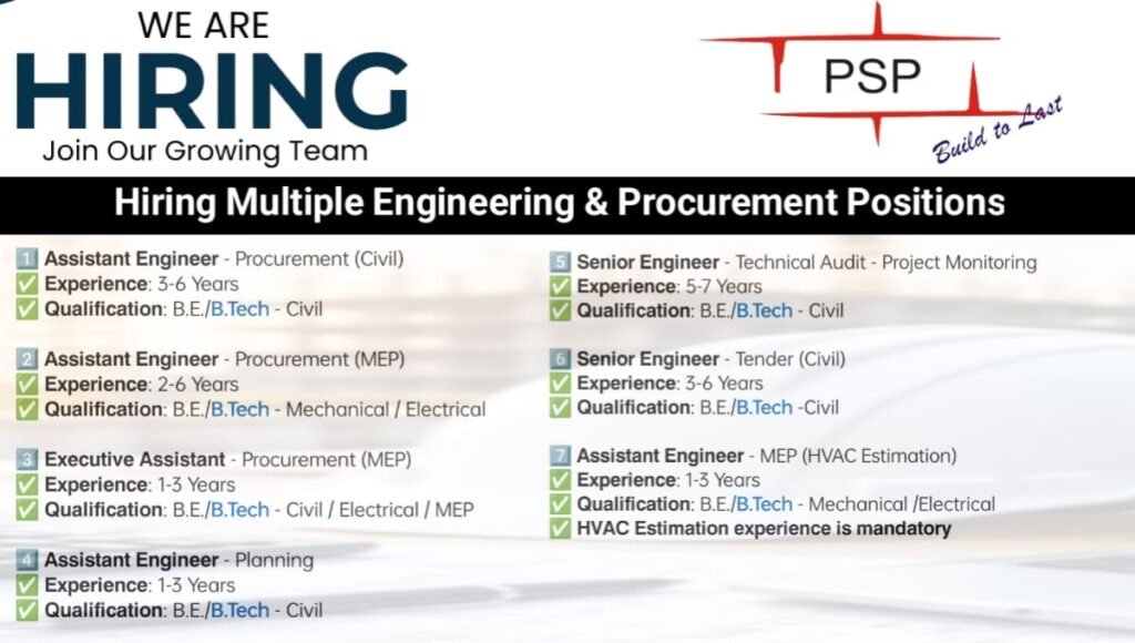PSP Projects Ltd Recruitment