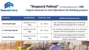 Shapoorji Pallonji Urgent Vacancies