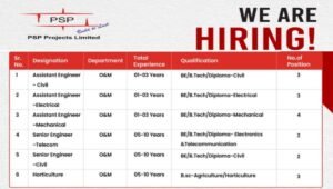 PSP Projects Limited Hiring