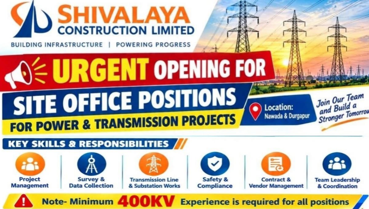 Shivalaya Construction Limited Job Opening