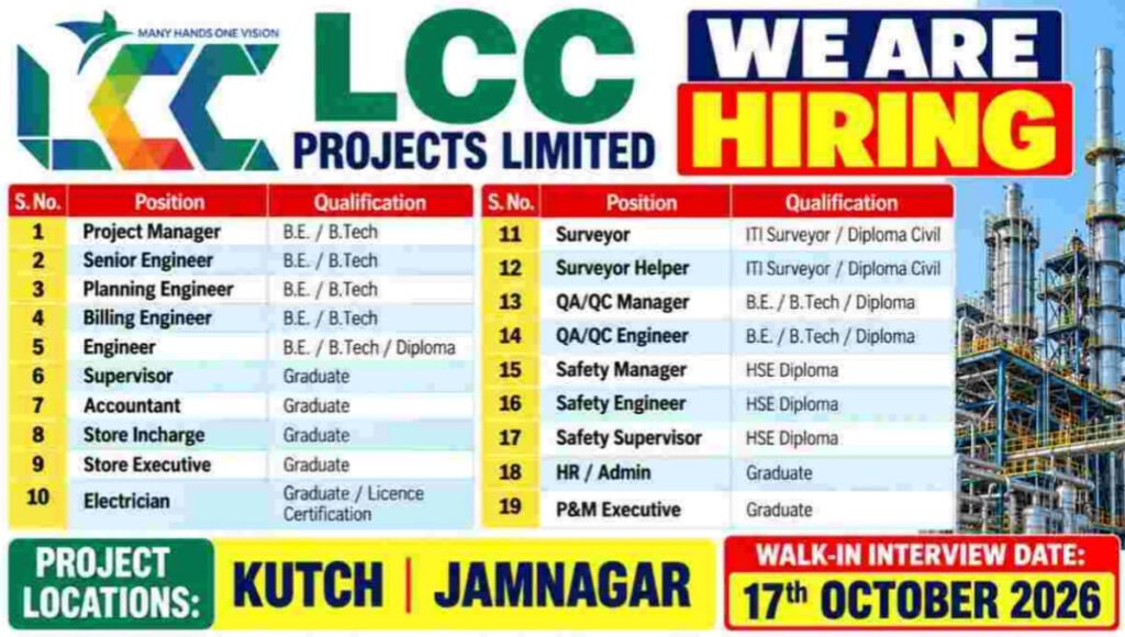 Mega Walk-In Interview at LCC Projects Ltd