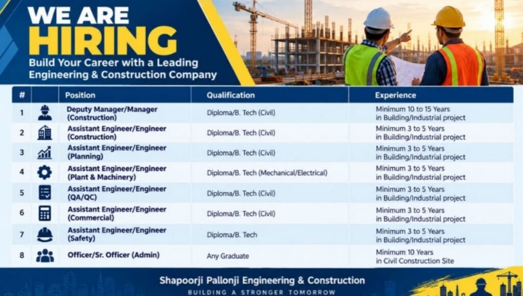 Shapoorji Pallonji Engineering & Construction Vacancy