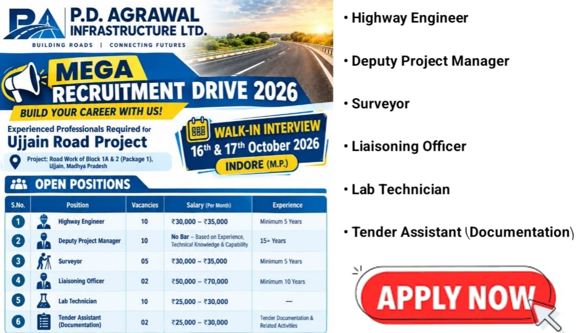 P.D. Agrawal Infrastructure Ltd Recruitment Drive 2026