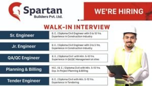 Spartan Builders Pvt Ltd Walk-In Interview