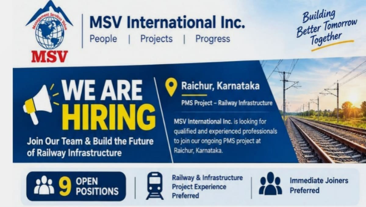 MSV International lnc Recruitment