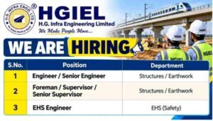 H.G. Infra Engineering Job Openings