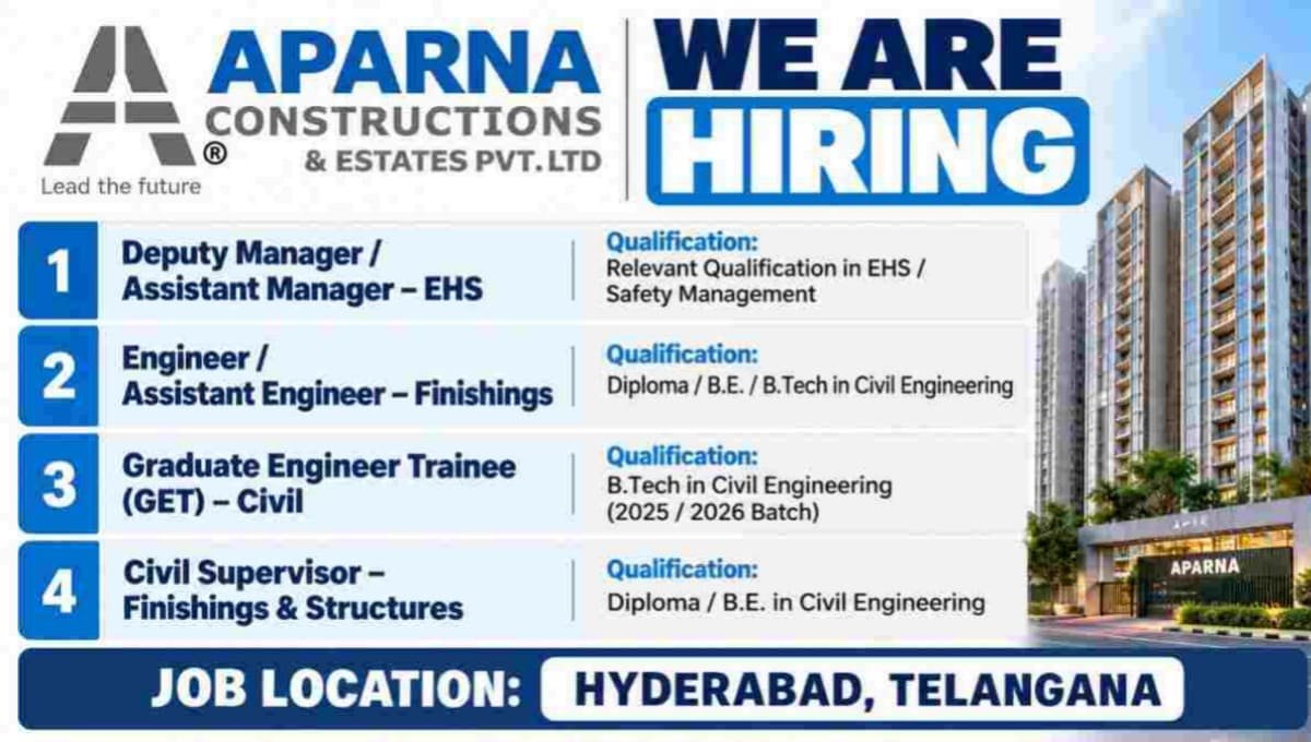 Aparna Constructions & Estates Pvt Ltd Hiring