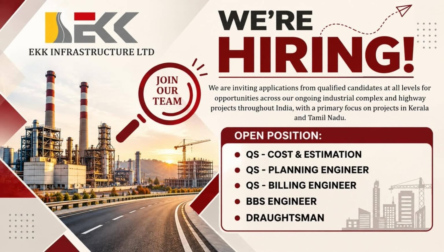 EKK Infrastructure Ltd Hiring
