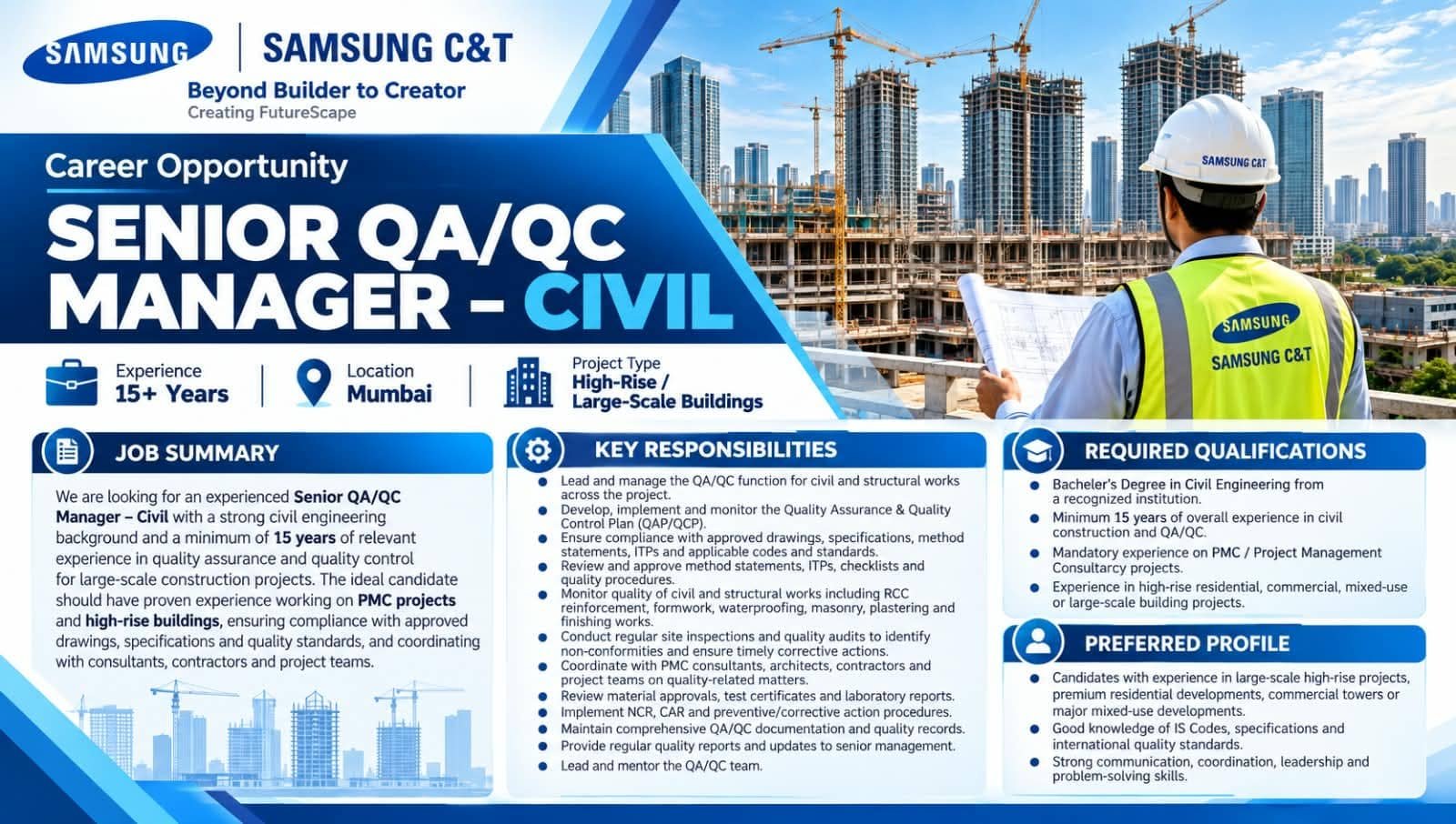 Samsung C&T Latest Job Vacancy