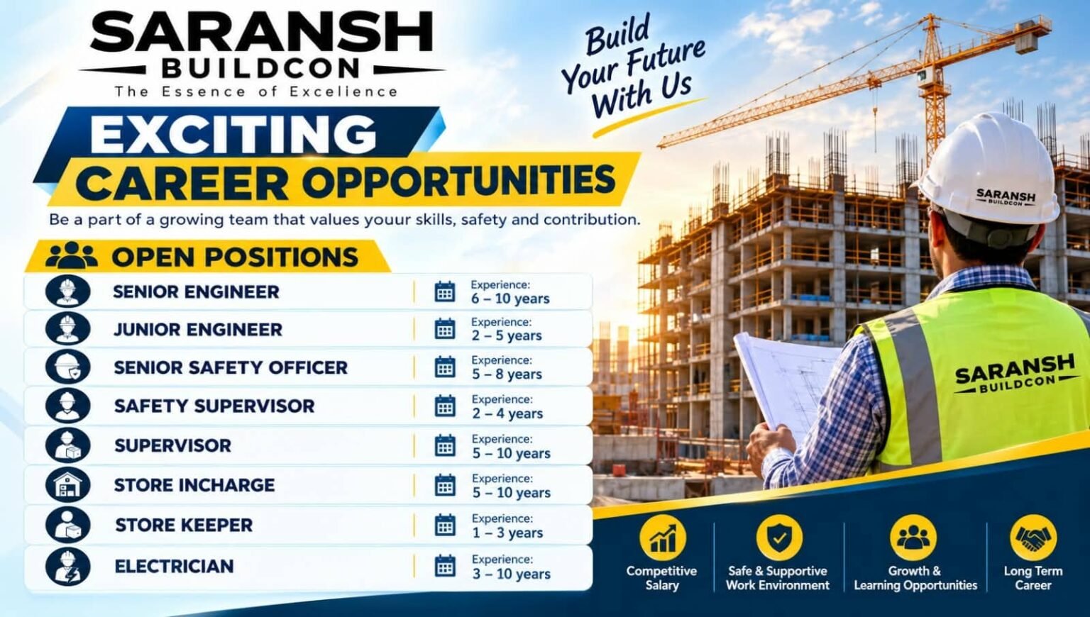Saransh Buildcon Hiring