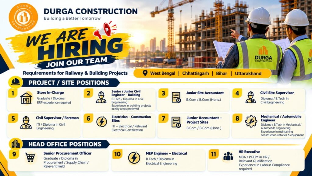 Durga Construction Jobs 2026